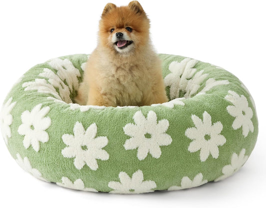 LE SURE Donut Small Dog Bed - Round Cat Beds for Indoor Cats Calming Pet Beds, Cute Modern Beds