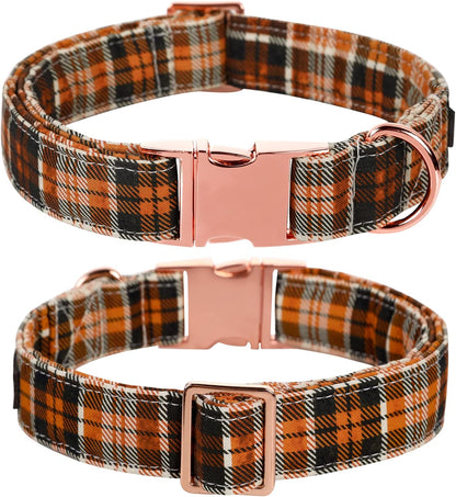 Lionet Paws Halloween Dog Collar with Bowtie - Cute Cotton Adjustable Fall Bowtie Dog Collar with