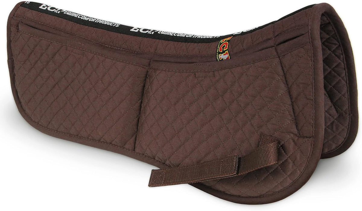 ECP Equine Comfort Products Adjustable Shock Absorbing Memory Foam Half Saddle Pad, Injury