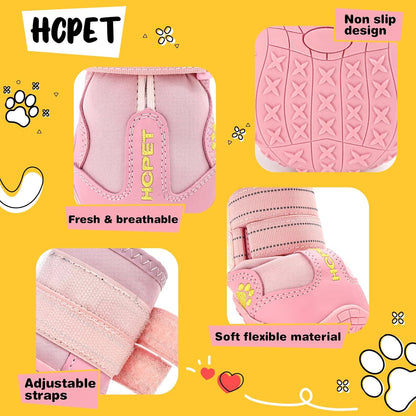 Hcpet Dog Shoes, Dog Boots for Small Dogs, Breathable Medium Dog Booties Paw Protector for Summer