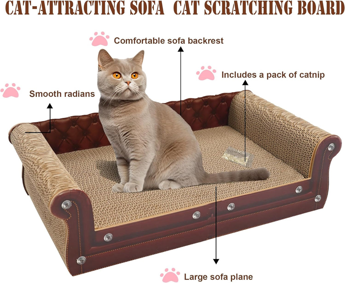 Scratching Sofa, Couch Shaped Thick Scratching Cardboard, Lounge Bed for Indoor Rest&Play, Sofa