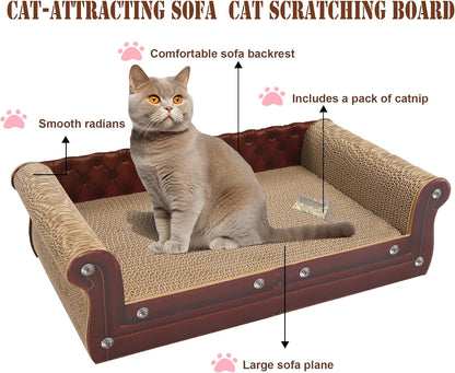 Scratching Sofa, Couch Shaped Thick Scratching Cardboard, Lounge Bed for Indoor Rest&Play, Sofa