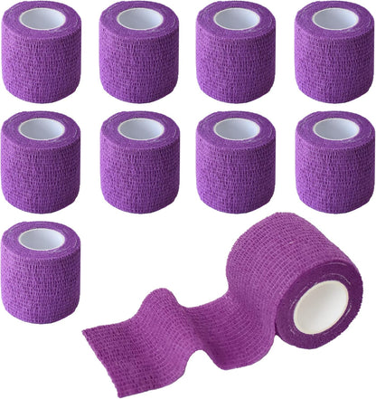 9 Pack 2" x 5 Yards Self Adhesive Bandage Wrap Self Stick Wrap for Ankle, Wrist, Finger, Sports