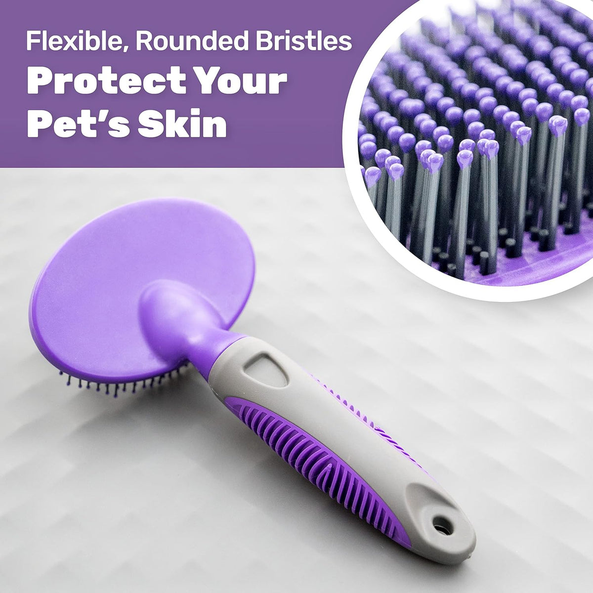 Hertzko Dog Brush - Soft Pin Bristle Pet Brush for Dogs and Cats - Remove Fur, Loose Hair - Comb