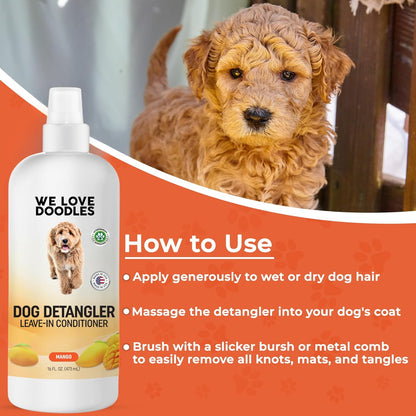 We Love Doodles Dog Detangler Spray - Leave-in Conditioner for Dogs - Dog Detangling Spray