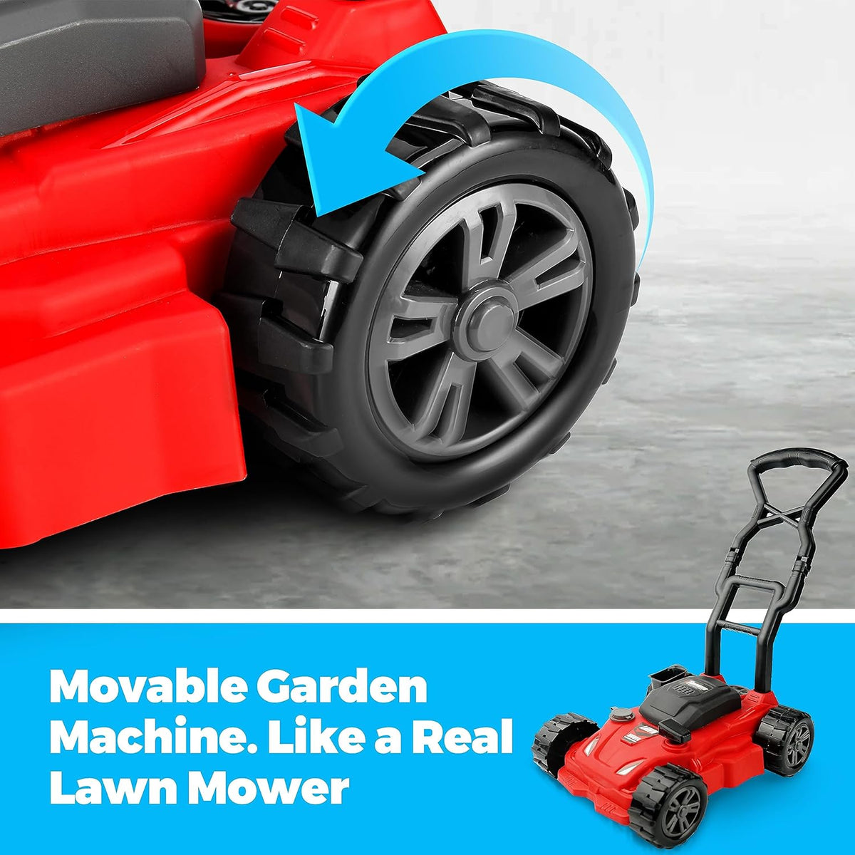 Kids Lawn Mower - Toy Choi's Pretend Play Series Toddler Lawn Mower, Indoor Outdoor Push Gardening