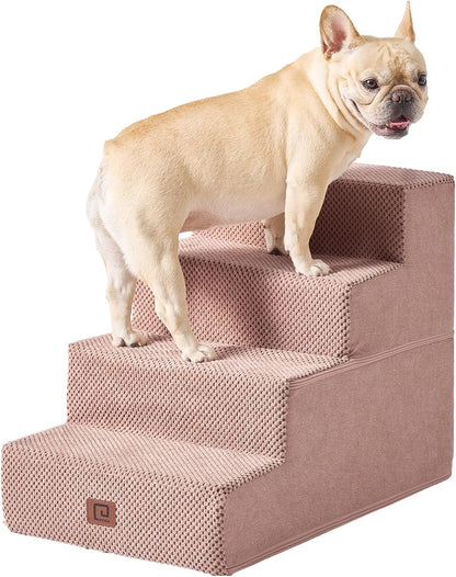 EHEYCIGA Dog Stairs for Bed 18" H, 4-Step Dog Steps for High Bed, Pet Steps for Small Dogs and