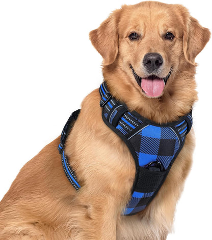 rabbitgoo Dog Harness No Pull with 2 Leash Clips, Adjustable Soft Padded, Reflective Oxford No