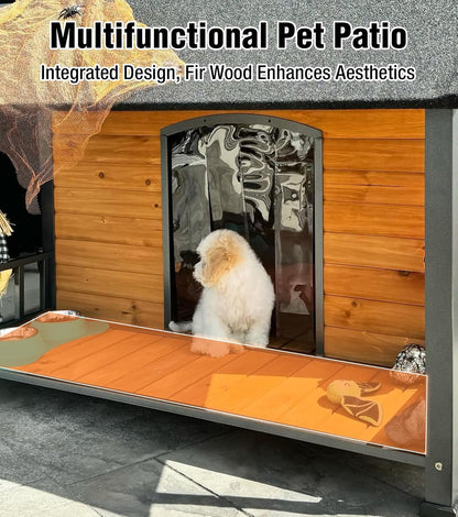 Gutinneen Large Dog House Outdoor with Strength Metal Frame, Outside Dog House with Waterproof