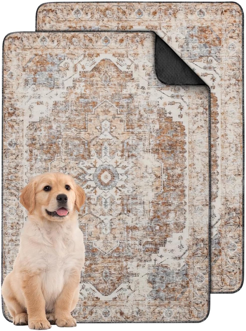 Washable Pee Pads for Dogs 2 Pack, Absorbent Reusable Puppy Pads Waterproof, Leakproof & Non-Slip