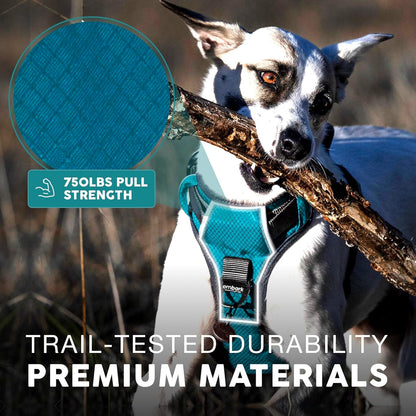 Embark Adventure Dog Harness, Reflective Trim No Pull Dog Harness Medium Sized Dogs - Military