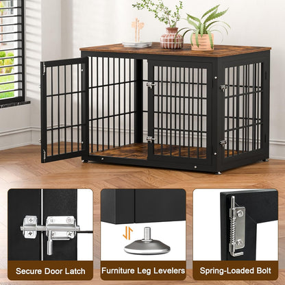 42 Inch Heavy Duty Dog Crate Furniture for Large and Medium Dogs, Decorative Pet House End Table