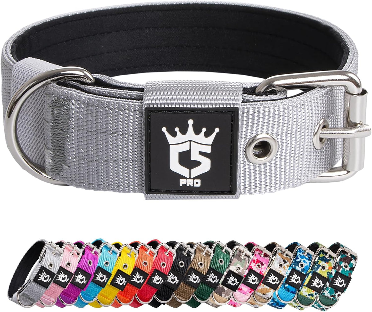 TSPRO Tactical Dog Collar 1.25 Inch Wide Thick Dog Collars with Heavy Duty Metal Buckle, Durable