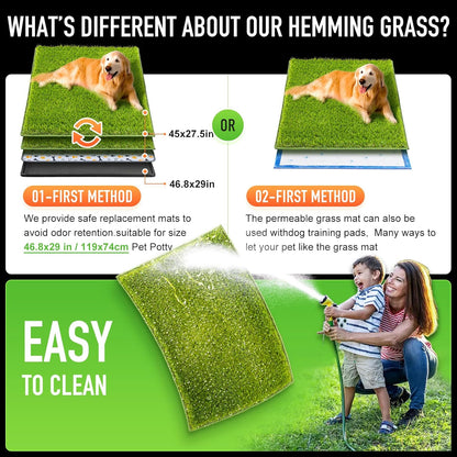 Hompet Artificial Grass for Dogs, 45"x27.5", Professional Dog Grass Mat, Easy to Clean with