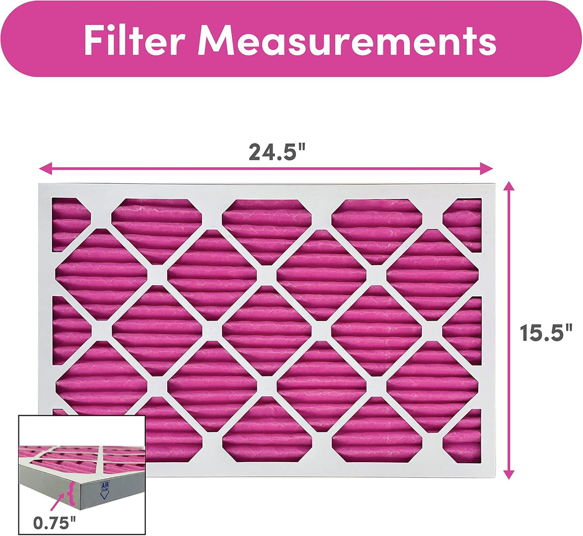 Colorfil 16x25x1 Air Filter (6-Pack) | Made in the USA | Color Changing | Remove Cat and Dog Odor |