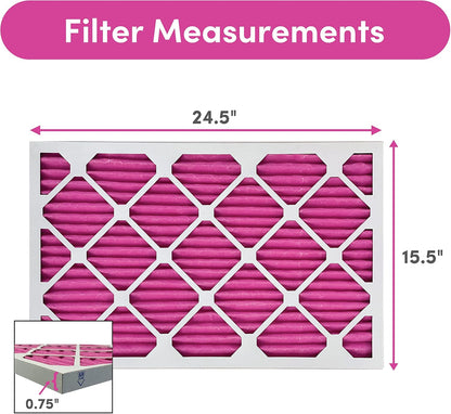 Colorfil 16x25x1 Air Filter (6-Pack) | Made in the USA | Color Changing | Remove Cat and Dog Odor |
