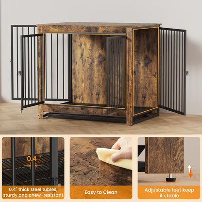 Dog Crate Furniture, Large Dog Crate Furniture, Wooden Cage Kennel Furniture Indoor, Modern Dog