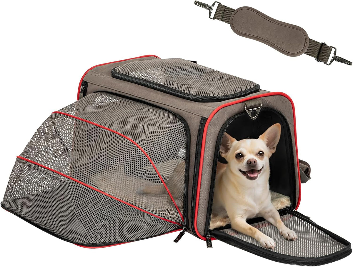 Petsfit Expandable Cat Carrier Dog Carriers,Airline Approved Soft-Sided Portable Pet Travel