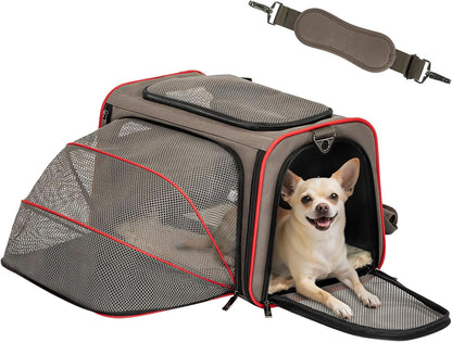 Petsfit Expandable Cat Carrier Dog Carriers,Airline Approved Soft-Sided Portable Pet Travel