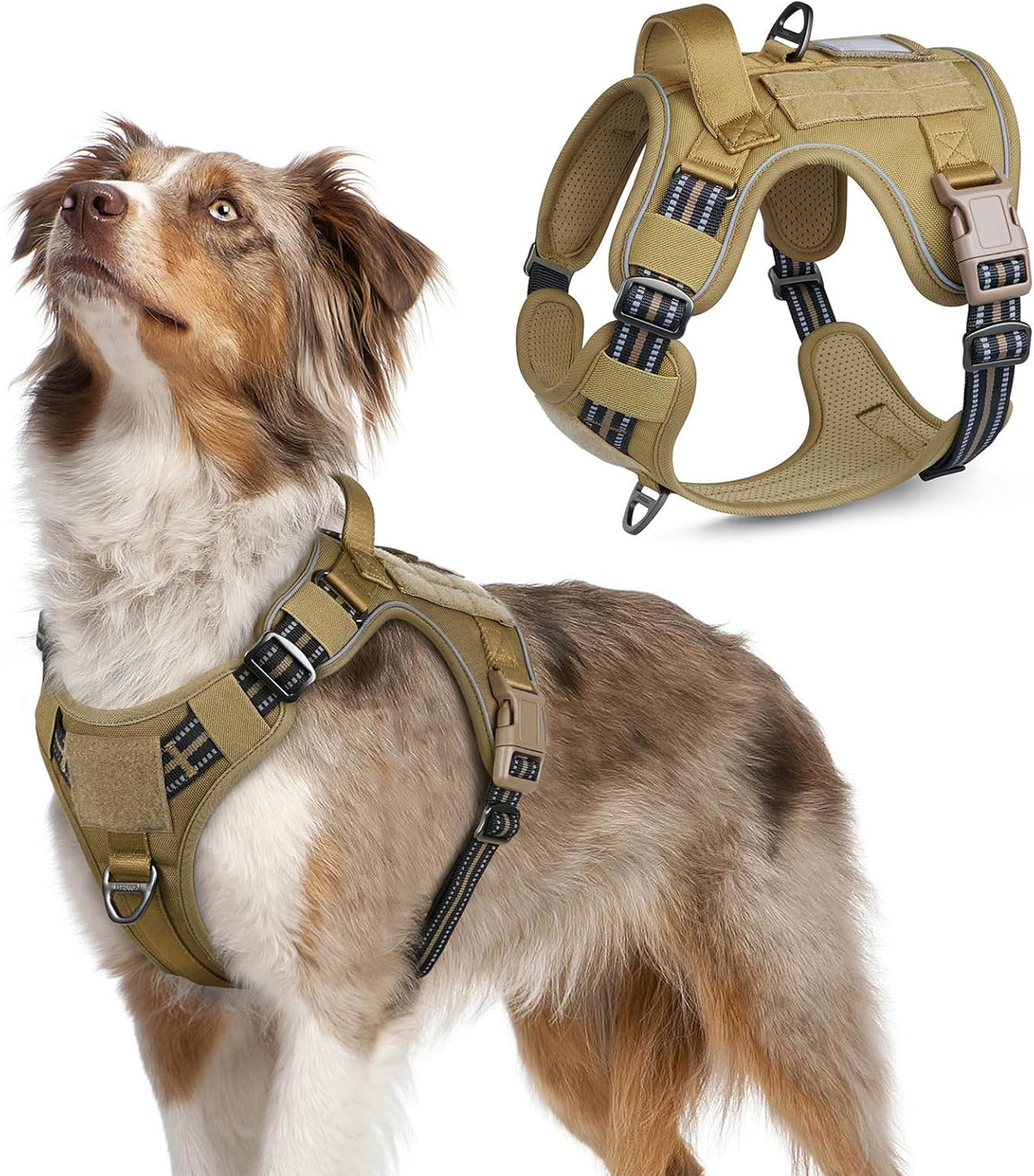 rabbitgoo Tactical Dog Harness Medium Sized Dog, No Pull Military Service Vest with Handle & Molle