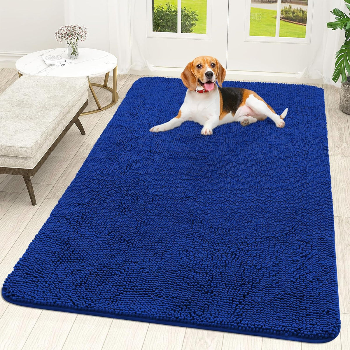 OLANLY Dog Door Mat for Muddy Paws 59x35, Absorbs Moisture and Dirt, Absorbent Non-Slip Washable