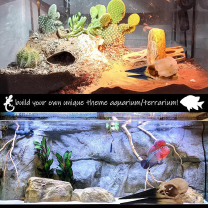 Fish Cave Hideout Ornament Décor for Terrarium Dinosaur Animal Skull Aquarium Large Decorations