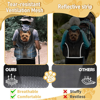 WOYYHO Pet Dog Carrier Backpack Small Dog Front Backpack Ventilated Mesh Dog Travel Back Pack with
