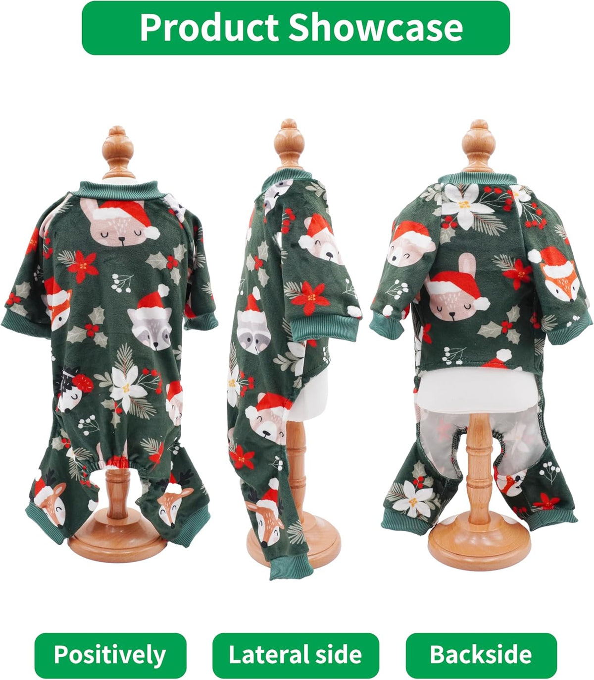 PET SHOW 4 Pack Christmas Small Dog Pajamas Holiday Dog Clothes Doggies Soft Stretchy PJs Xmas