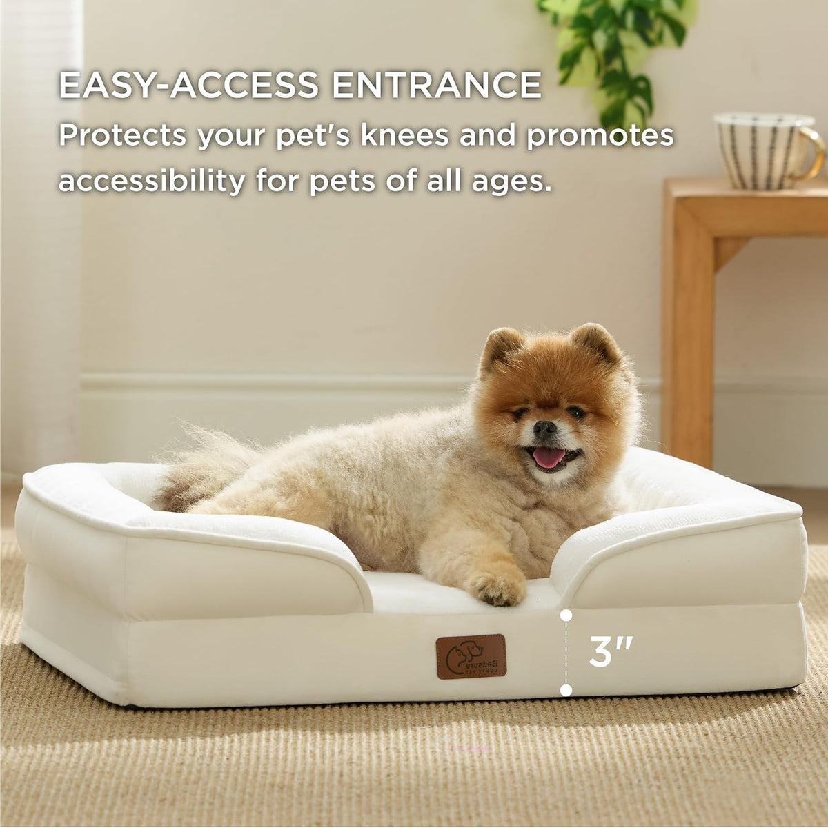 Bedsure Orthopedic Dog Beds for Small Dogs - Washable Small Dog Cat Bed Waterproof, Comfort Pet