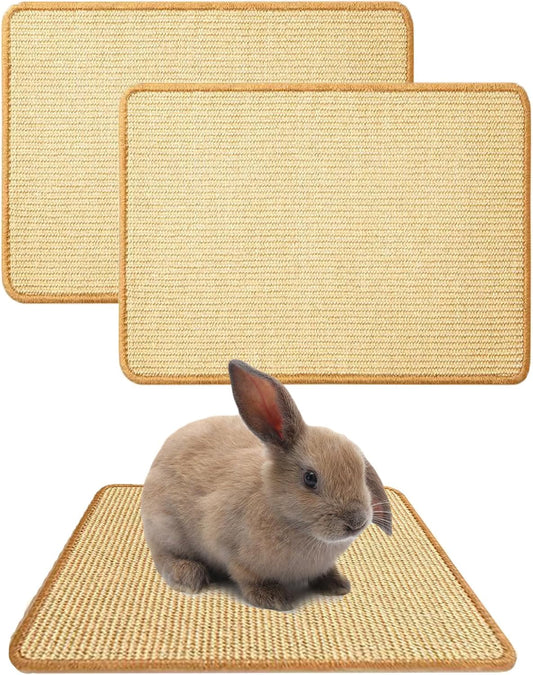 Oncpcare 2PCS Rabbit Scratch Mat Natural Bunny Scratching Pad Claws and Teeth Care Rabbit Mats for