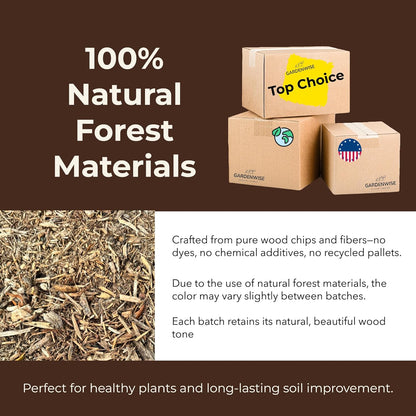 Premium Organic Wood Mulch for Gardens, Landscaping, Potted Plants, and Vegetable Gardens (0.2 CF