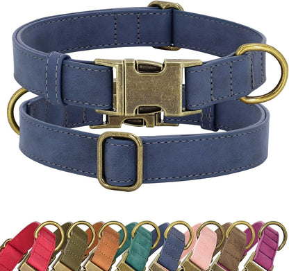 Didog Soft Leather Dog Collar, Durable Heavy Duty Dog Collars with Quick Release Metal Buckle