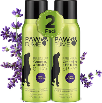 PAWFUME Dog Detangler Grooming Spray, Royal Lavender, 2-Pack – Keeps Pups Fresh All Day