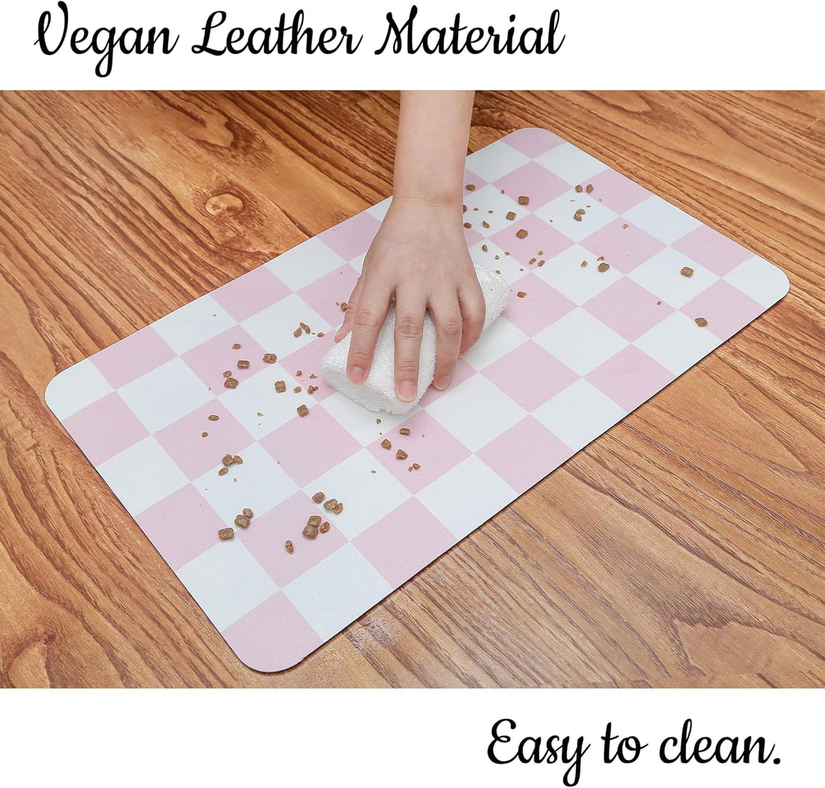 Ralxion Checkered Dog Feeding Mat, Absorbent Mats for Dog Food and Water Bowl, Dispenser, Retro