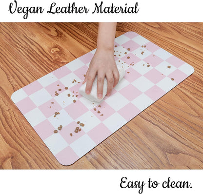 Ralxion Checkered Dog Feeding Mat, Absorbent Mats for Dog Food and Water Bowl, Dispenser, Retro