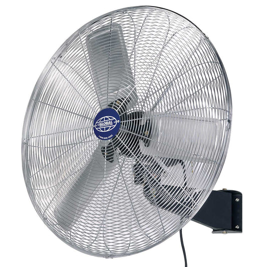 Global Industrial Deluxe Wall Mount Fan, 30" Diameter, Fixed and Oscillating Head, 3 Speed, 10,000