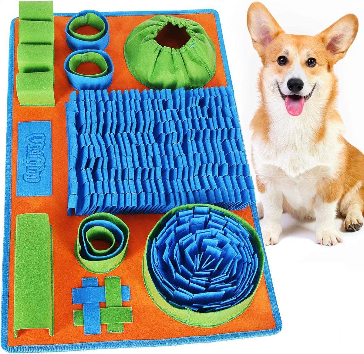 Enrichment Snuffle Feeding Mat. Encourages natural foraging and calm, mindful feeding.