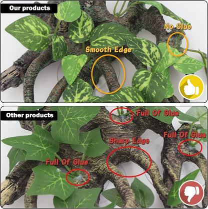 AQUA KT Reptile Terrarium Climb Corner Tree Branch Rock Background Decoration with Suction Cup for