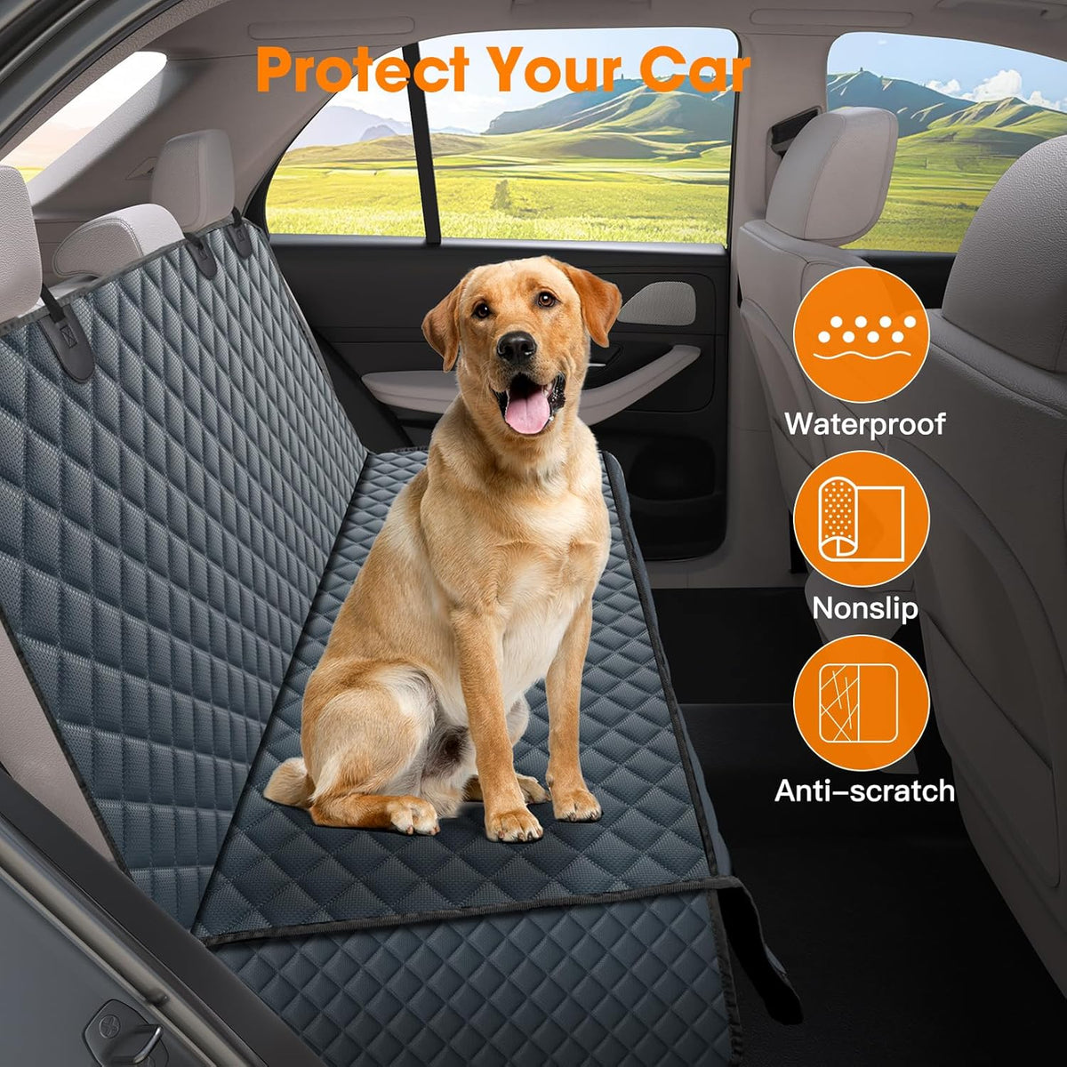MIXJOY Dog Car Cover for Back Seat Cover Protector Waterproof Dog Seat Covers for Cars, Car Seat