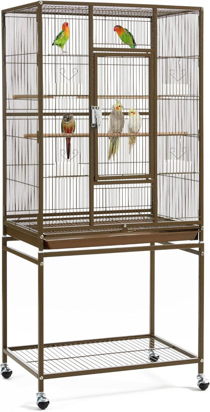Yaheetech Wrought Iron Standing Large Parrot Parakeet Flight Bird Cage with Stand for Small Parrot