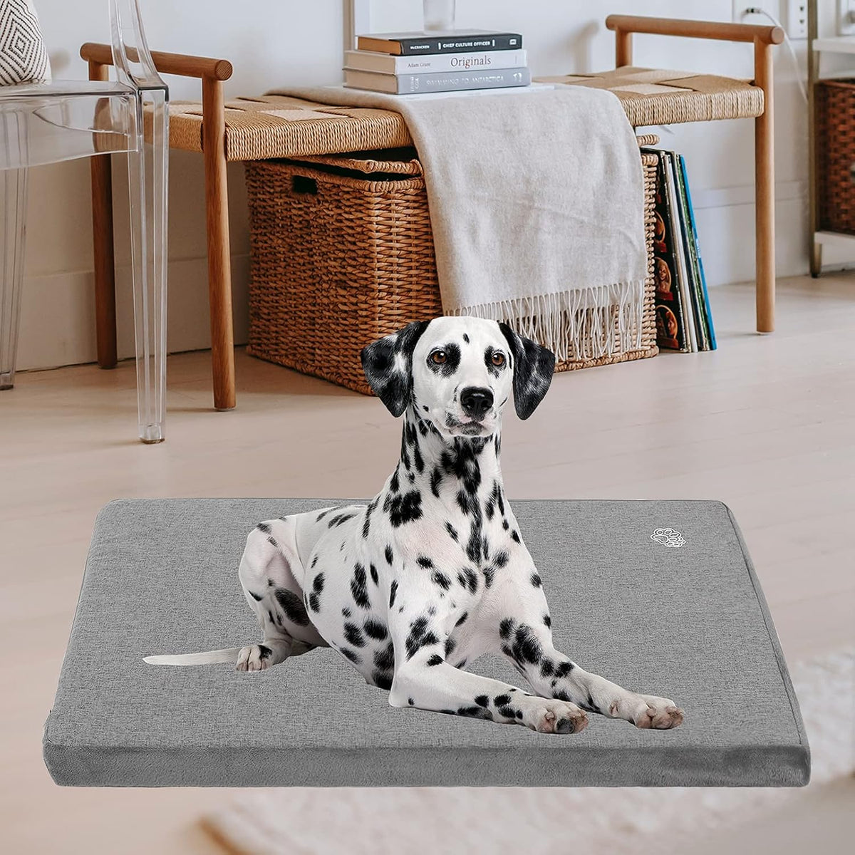 EMPSIGN Stylish Dog Bed Mat Dog Crate Pad Mattress Reversible (Cool & Warm), Water Proof Linings