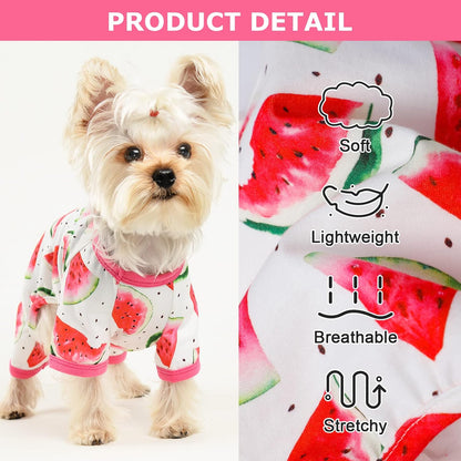 Dog Pajamas Psj for Small Dogs Clothes Puppy Onesies Outfits for Doggie Summer Fall Shirts Sleeper