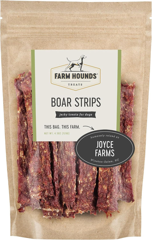 Farm Hounds - Boars Strips - Premium Natural Boar Jerky for Dogs - 100% Humanely Raised Boar
