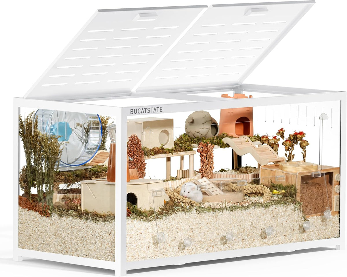 BUCATSTATE Hamster Cage 3.0: Metal Large Rat Cage Stackable with Top Access Easy Assemble 39.3L x