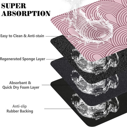 Dog Food Mats for Floors Absorbent, Pet Cat Food Mat - Quick Dry Dog Bowl Mats for Food and Water