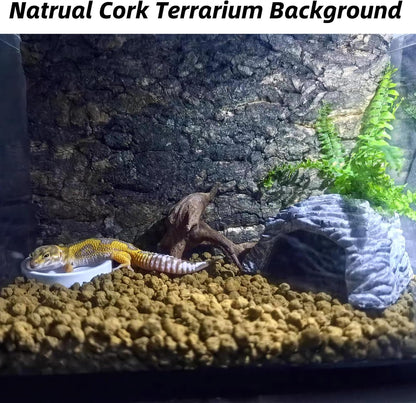 2PCS Cork Terrarium Background 15.7x11.8in Natural Cork Large Bark Backdrop Reptile Climbing Mat