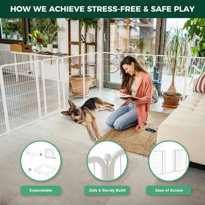 FXW Homeplus Unleashed Indoor Dog Playpen - Stress-Free and Safe Play, Heavy Duty 45 Inch 6 Wire