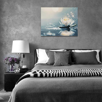 Bathroom Lotus Wall Art Floral Pictures Zen Meditation Wall Decor Yoga Spa Spiritual Canvas Print