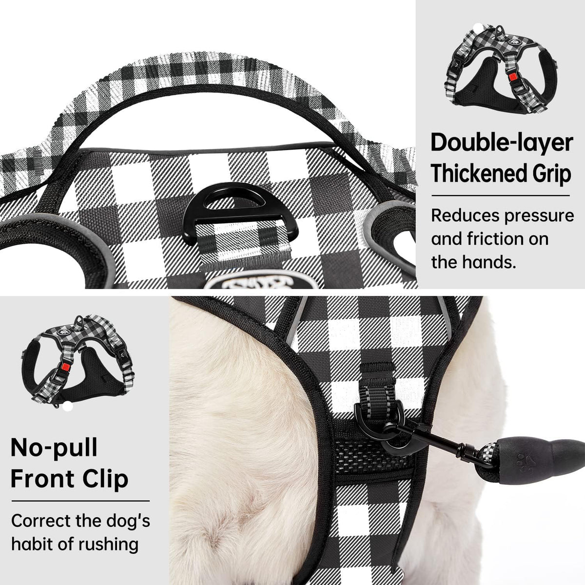 IVY&LANE No Pull Dog Harness with Leash Set, Reflective No Choke Pet Vest,Adjustable Oxford Dog