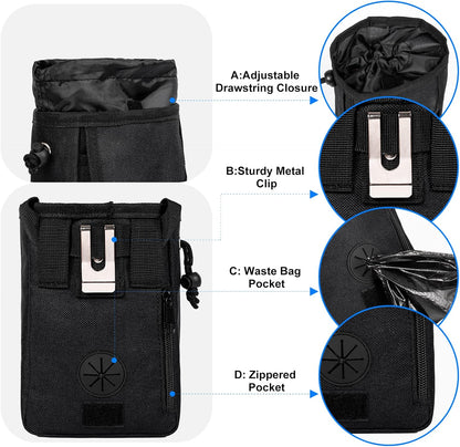Dog Travel Bag, Airline Approved Pet Travel Bag with 2 Dog Treat Training Pouches for Weekend Pet